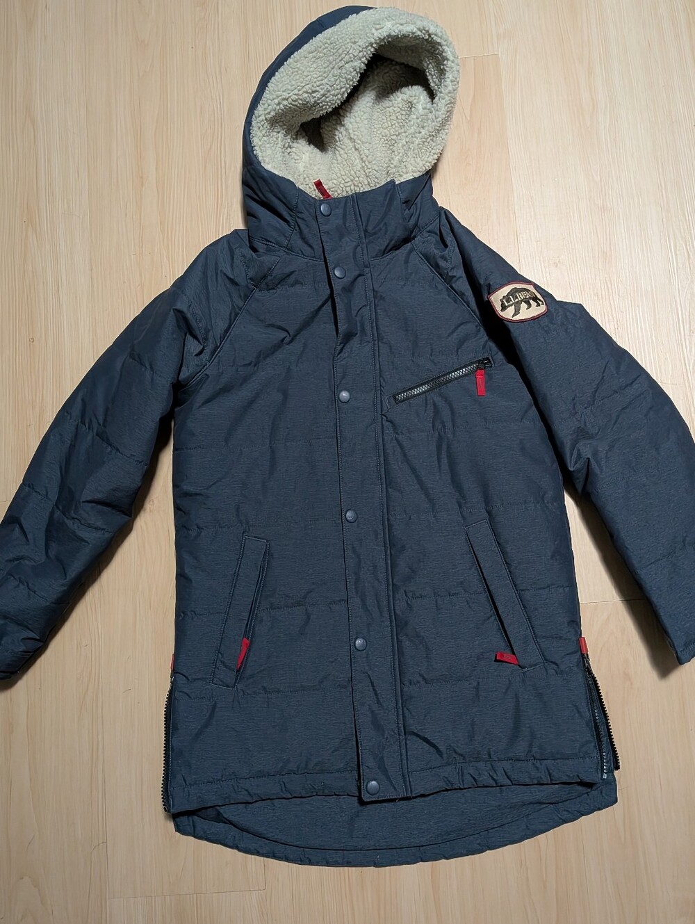 L.L.Bean Kids’ Insulated Winter Parka Sherpa-Lined Hood Size M 10–12